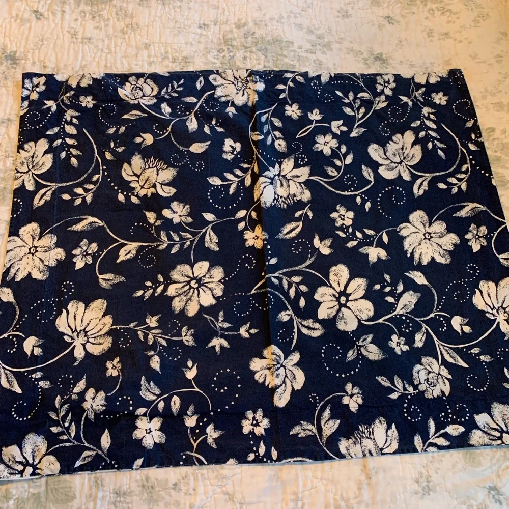Pottery Barn Blue Floral pillow shams